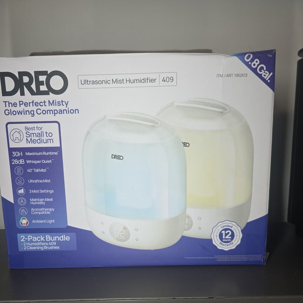 2pk Dreo Humidifier 0.8 Gallon Home Air Moisture Control Cool Mist 2-Pack Bundle